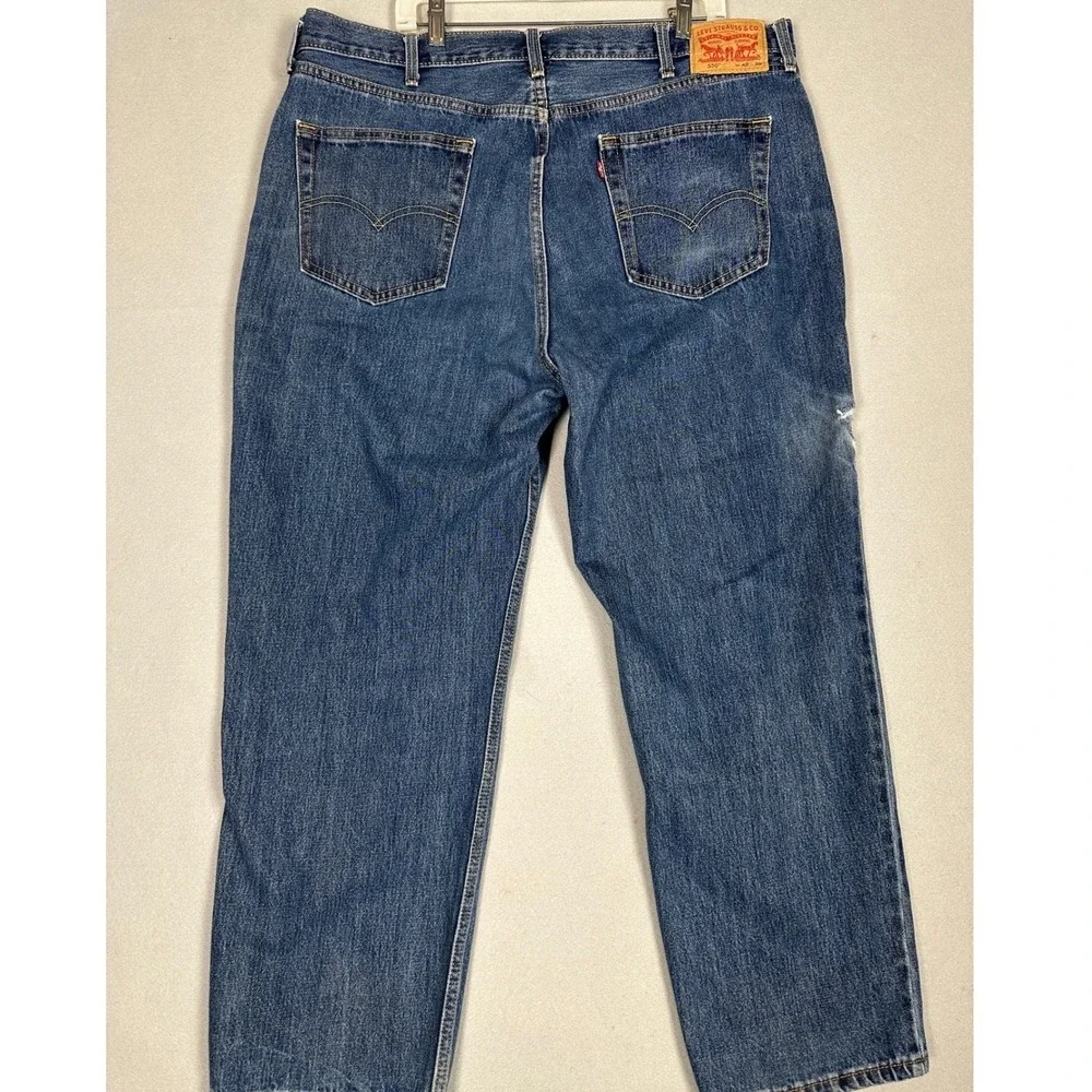 Levis 550 Jeans Mens 42X30 Blue Relaxed Fit Tapered Leg Red Tab 5-Pocket Denim